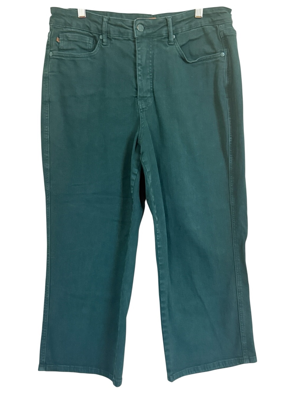 Judy Blue JB88606 Emerald Green Wide Leg Crop Jeans Size 16W Stretch Denim